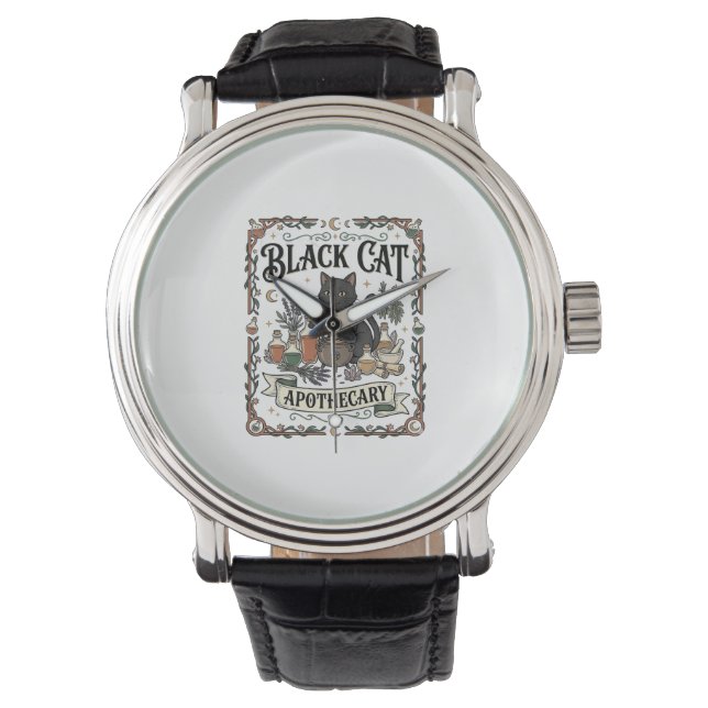 Montre Apothicaire Chat Noir Chat Sorcière Mystique Apoth (devant)