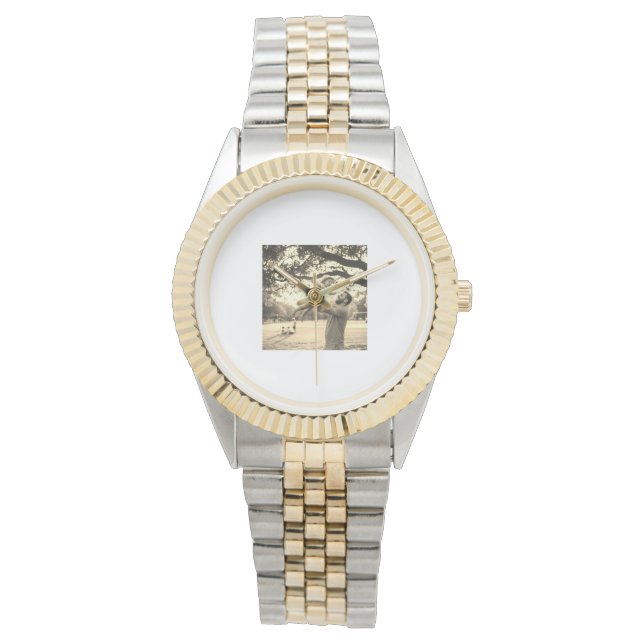 Montre Application abstraite aquarelle rose violet minima (devant)