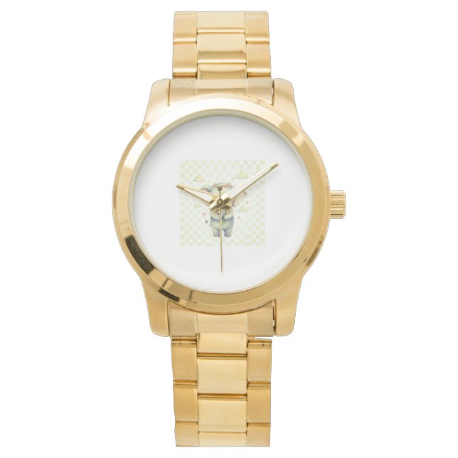 Montre Application abstraite aquarelle rose violet minima (devant)