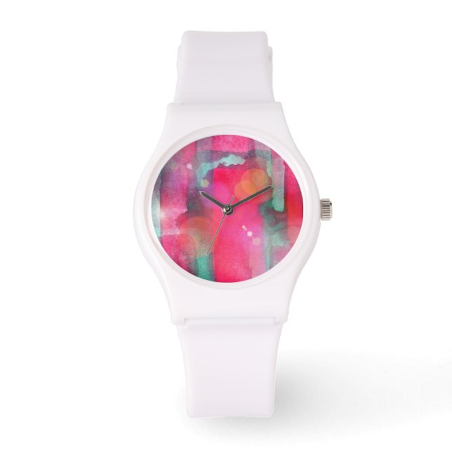 Montre Aquarelle abstraite peinte (Recto)