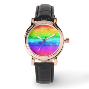 Montre Aquarelle arc-en-ciel