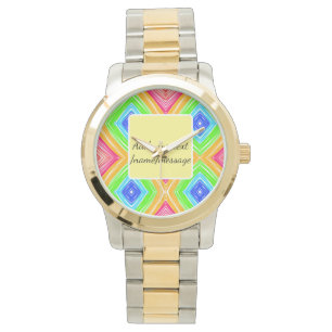 Montre Aquarelle arc-en-ciel ajouter un nom texte personn