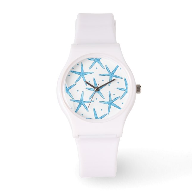 Montre Aquarelle Blue Sea Stars Motif (Recto)