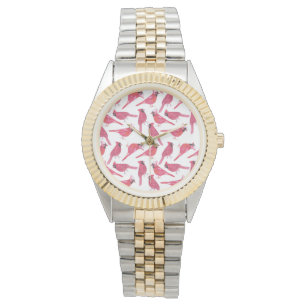 Montre Aquarelle cardinale ou cardinale du nord d'oiseau