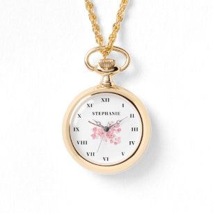 Montre Aquarelle Cherry Blossom Floral Sakura Moderne