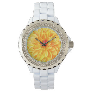 Montre Aquarelle Dahlia jaune