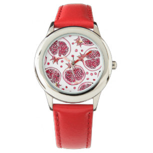 Montre Aquarelle de grenade et motif d'encre