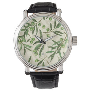 Montre Aquarelle des branches d'olive