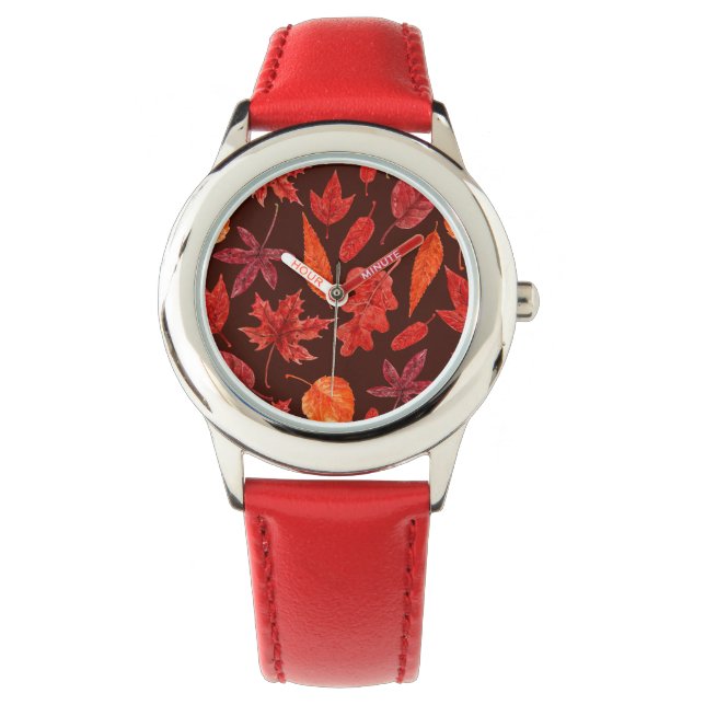 Montre Aquarelle des feuilles d'automne (devant)