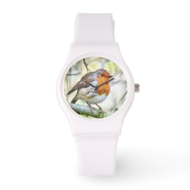Montre Aquarelle d'hiver Robin de Noël (Recto)
