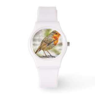 Montre Aquarelle d'hiver Robin de Noël