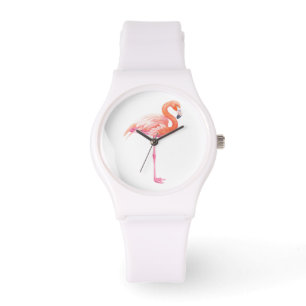Montre aquarelle Flamant rose