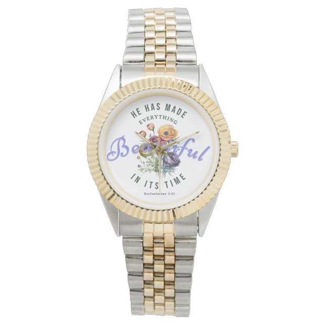 Montre Aquarelle Florale Belle Écriture (devant)