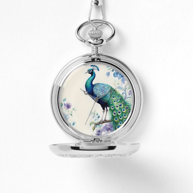 Montre Aquarelle florale Peacock (Recto)
