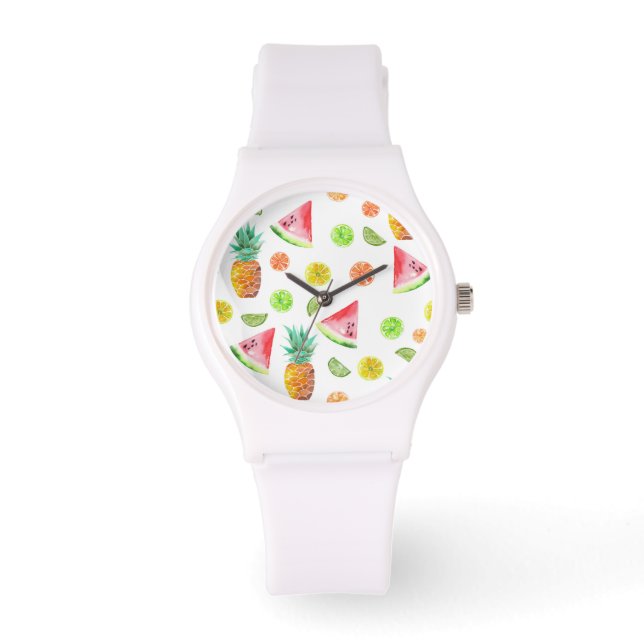 Montre Aquarelle Motif de fruits en conserve (Recto)