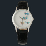 Montre Aquarelle papillons bleus vintages. Odilon Redon<br><div class="desc">Aquarelle papillons bleus vintages par Odilon Redon.</div>