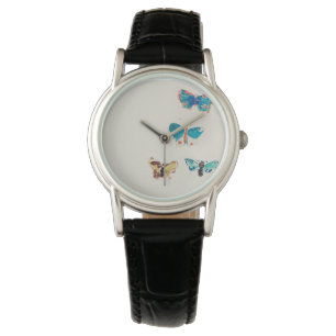 Montre Aquarelle papillons bleus vintages. Odilon Redon