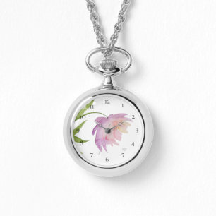 Montre *~* Aquarelle Peony Populaire Pink Lavender Floral