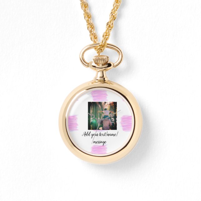 Montre Aquarelle rose violet père fils papa ajouter l'ima (Recto)