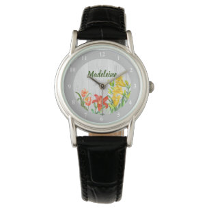 Montre Aquarelle rustique Fleurs de printemps Art Floral