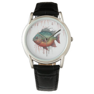 Montre - Aquarelle série : Piranha