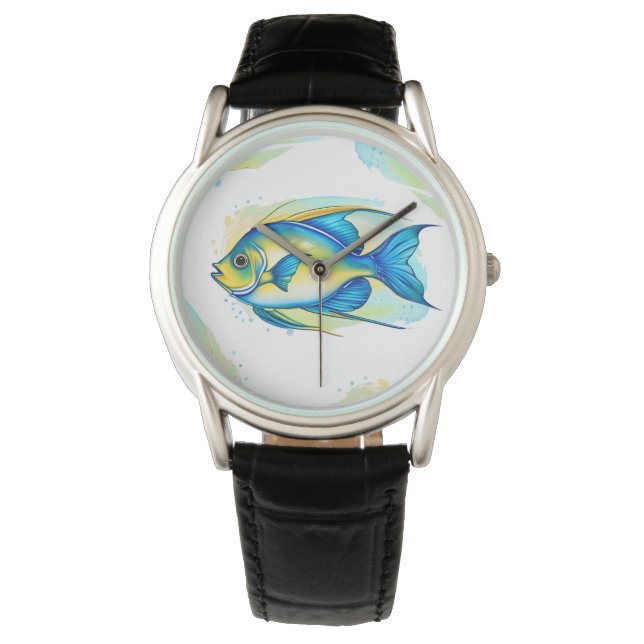 Montre - Aquarelle série : Poissons-anges (devant)