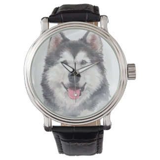 Montre Aquarelle Sibérienne Husky Dog Pet