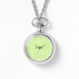 Montre Aquarelle vert plaid ginham personnalisé ajouter t