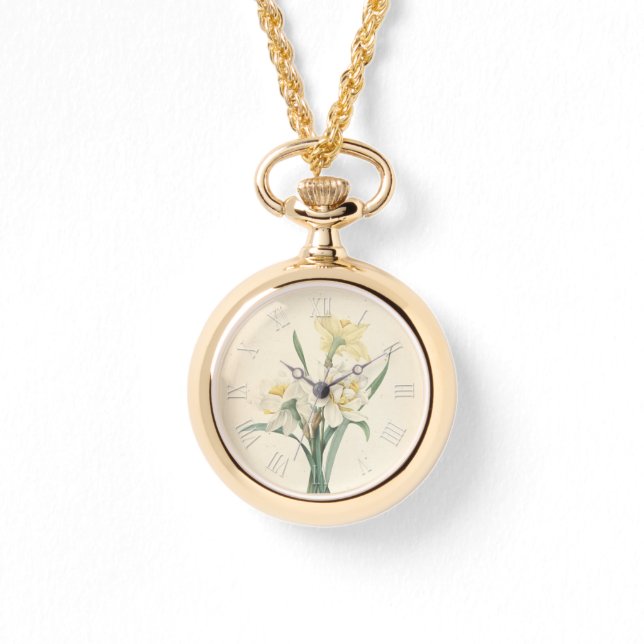 Montre Aquarelles botaniques vintages Narcissus W (Recto)