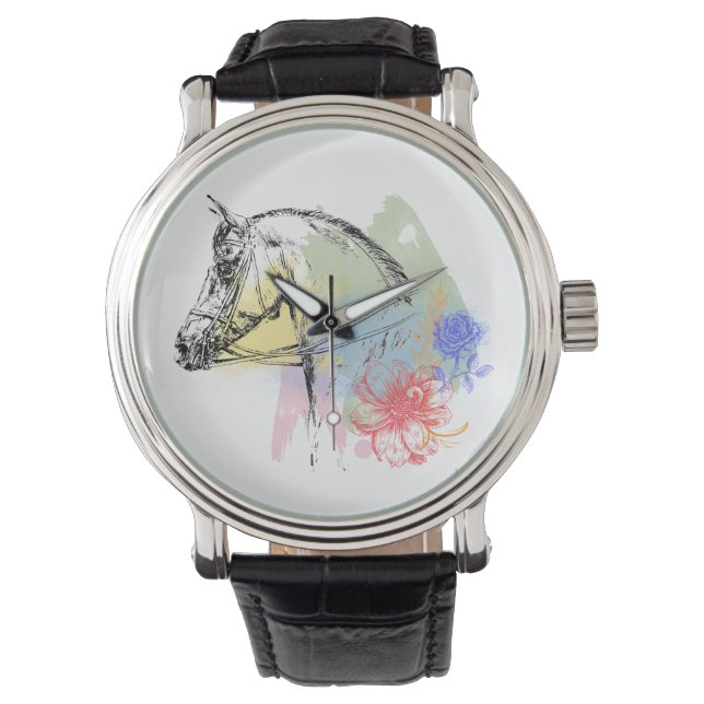 Montre Aquarelles de la tête de cheval (devant)