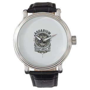 Montre Aquarium Chat de mer profond Graphique de chat drô