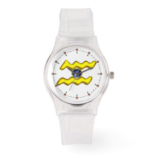 Montre AQUARIUS OR ZODIAC JEULE D'ANNIVERSAIRE, Blanc