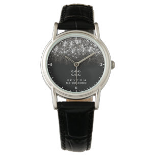 Montre Aquarius Zodiac Parties scintillant Argent Étoiles