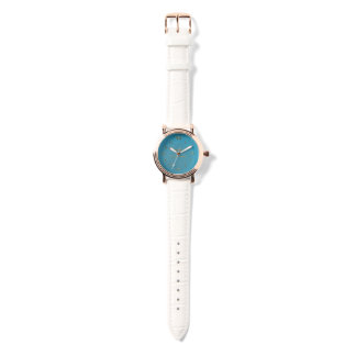 Montre Aqueous Rose Gold White Leather Watch