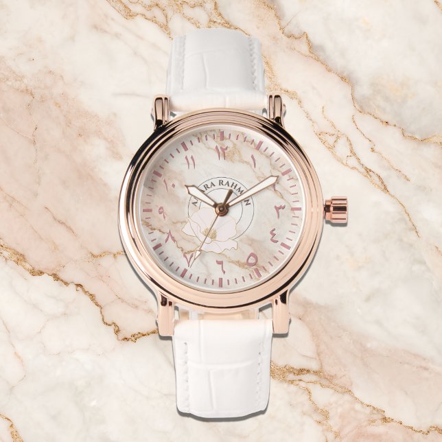 Montre Arabe Numérotation féminine - Idée cadeau Rose or (Créateur téléchargé)