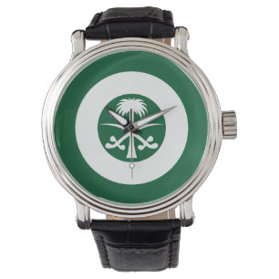 Montre Arabie Saoudite rond drapeau du pays symbole armée