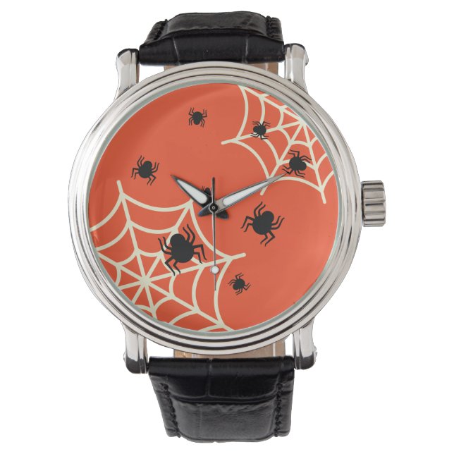 Montre Araignées d'Halloween sur le Web (devant)