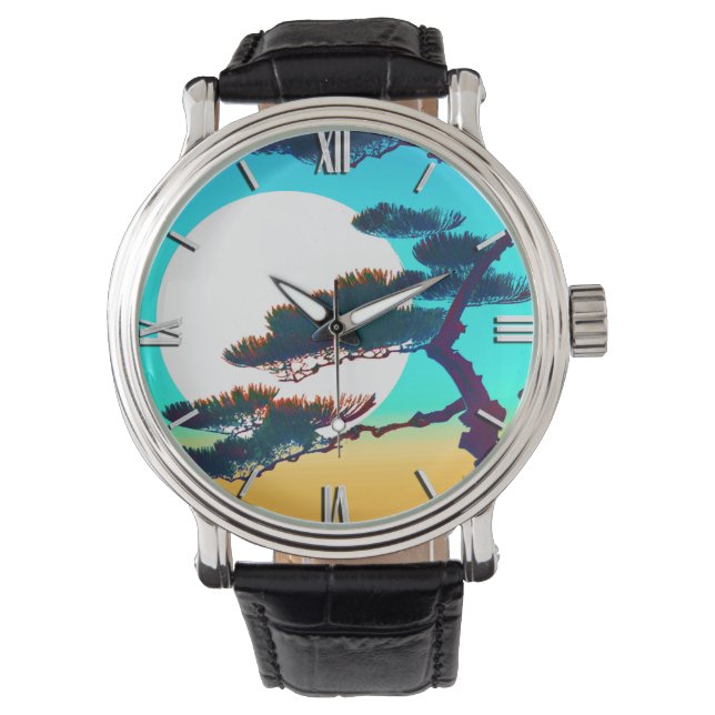 Montre Arbre Cypress et Pleine lune (devant)