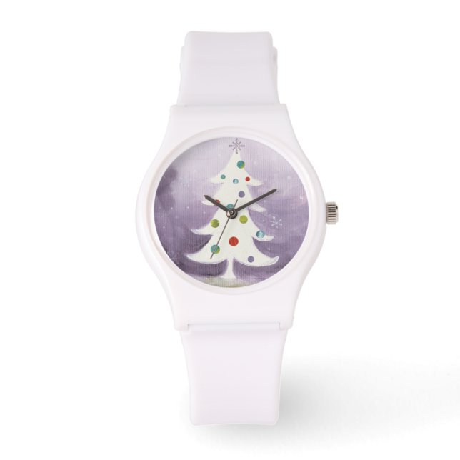 Montre Arbre de Noël blanc (Recto)