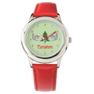 Montre Arbre de Noël décorant écureuils sur mesure