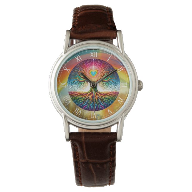 Montre Arbre de Vie Arc-en-ciel  (devant)