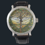 Montre Arbre de vie/Fenêtre en verre tendu Tiffany<br><div class="desc">Art vintage. Merci de l'avoir vu.</div>