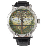 Arbre de vie/Fenêtre en verre tendu Tiffany