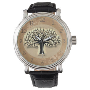 Montre Arbre devant une horloge paysagère