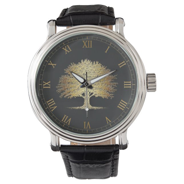 Montre Arbre d'or de vie (Chêne) (devant)