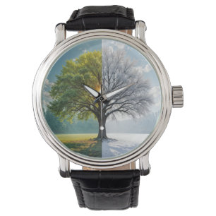 Montre Arbre En Chêne En Double Saison