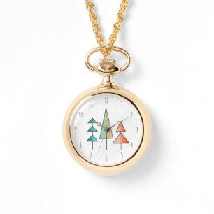 Montre arbres arc-en-ciel modernes du milieu du siècle ro