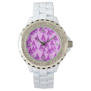 Montre Arbres de Noël métalliques modernes - violet viole