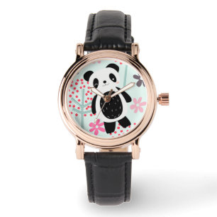 Montre Arbres, fleurs et ours de panda