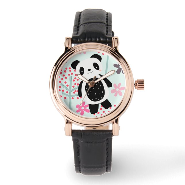 Montre Arbres, fleurs et ours de panda (Recto)